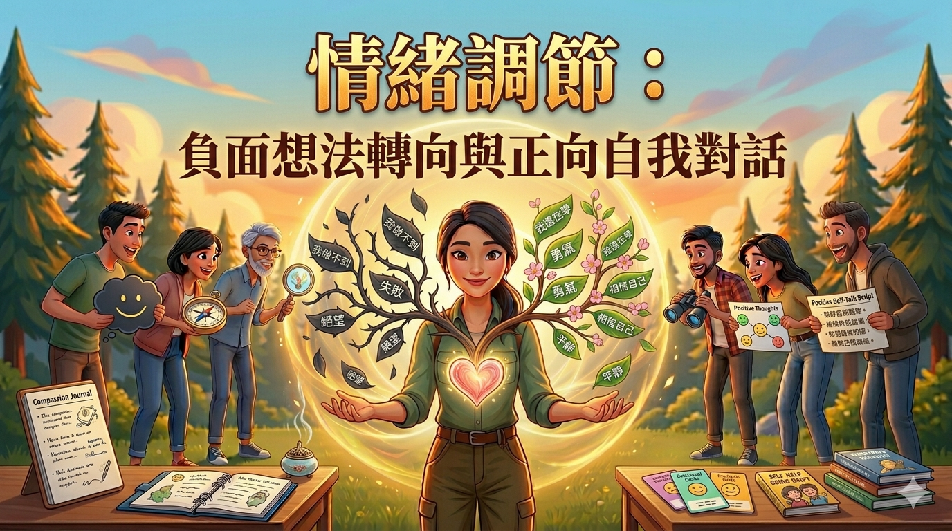 情緒調節：負面想法轉向與正向自我對話